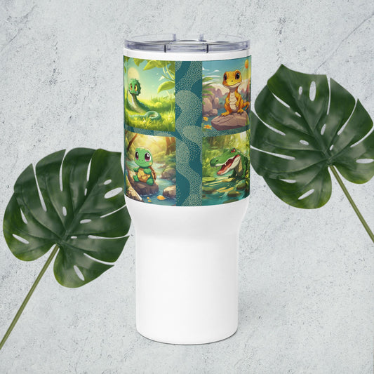 Travel mug with a handle